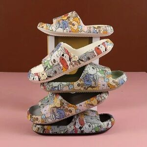 Cartoon Graffiti Slides, Summer Fashion EVA Soft Sole Sandals